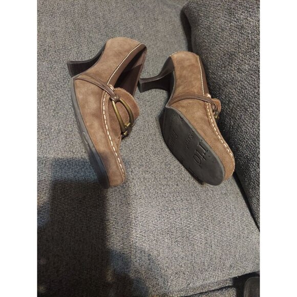 Franco Sarto Retro Y2K Womens Suede Leather Clog Heels Size 7M Dress Shoes - Picture 4 of 8